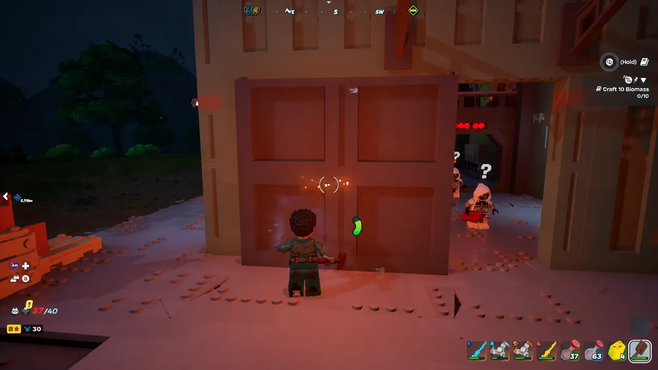 Bat-Signal beam marking a Gotham City location on the LEGO Fortnite Odyssey main island