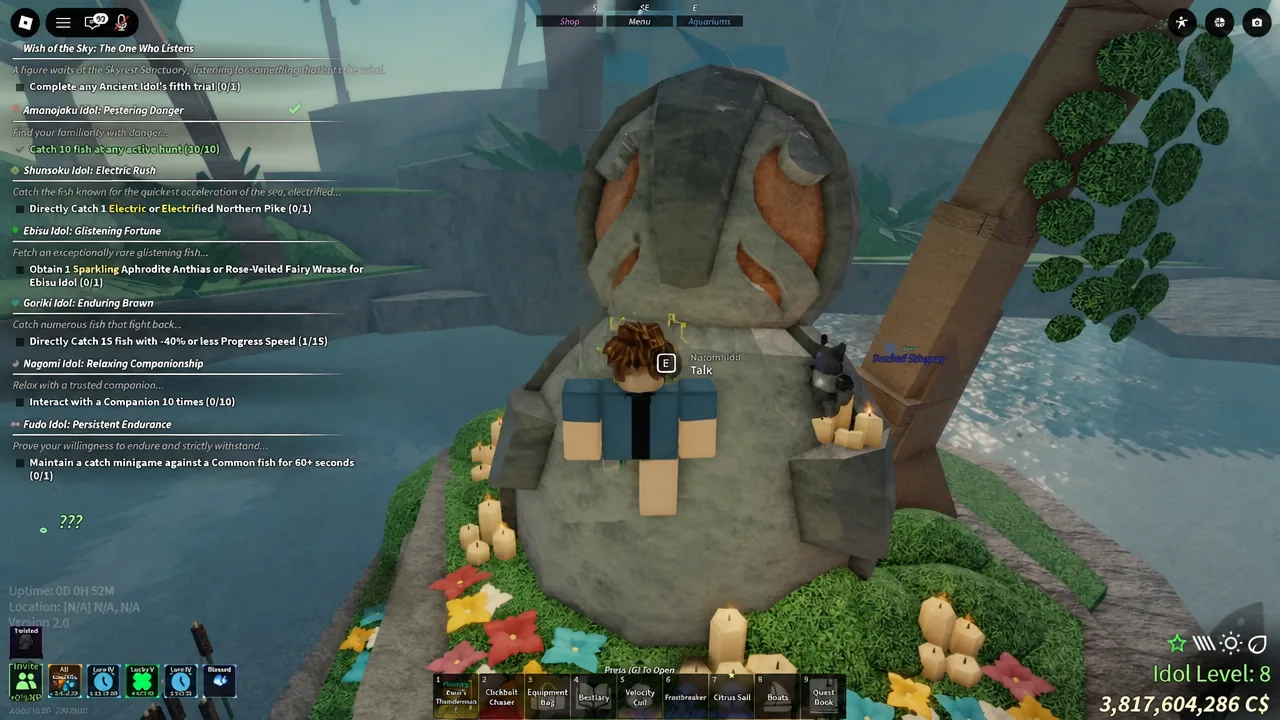 Turning in a completed Ancient Idol trial to move on to the next one in the chain