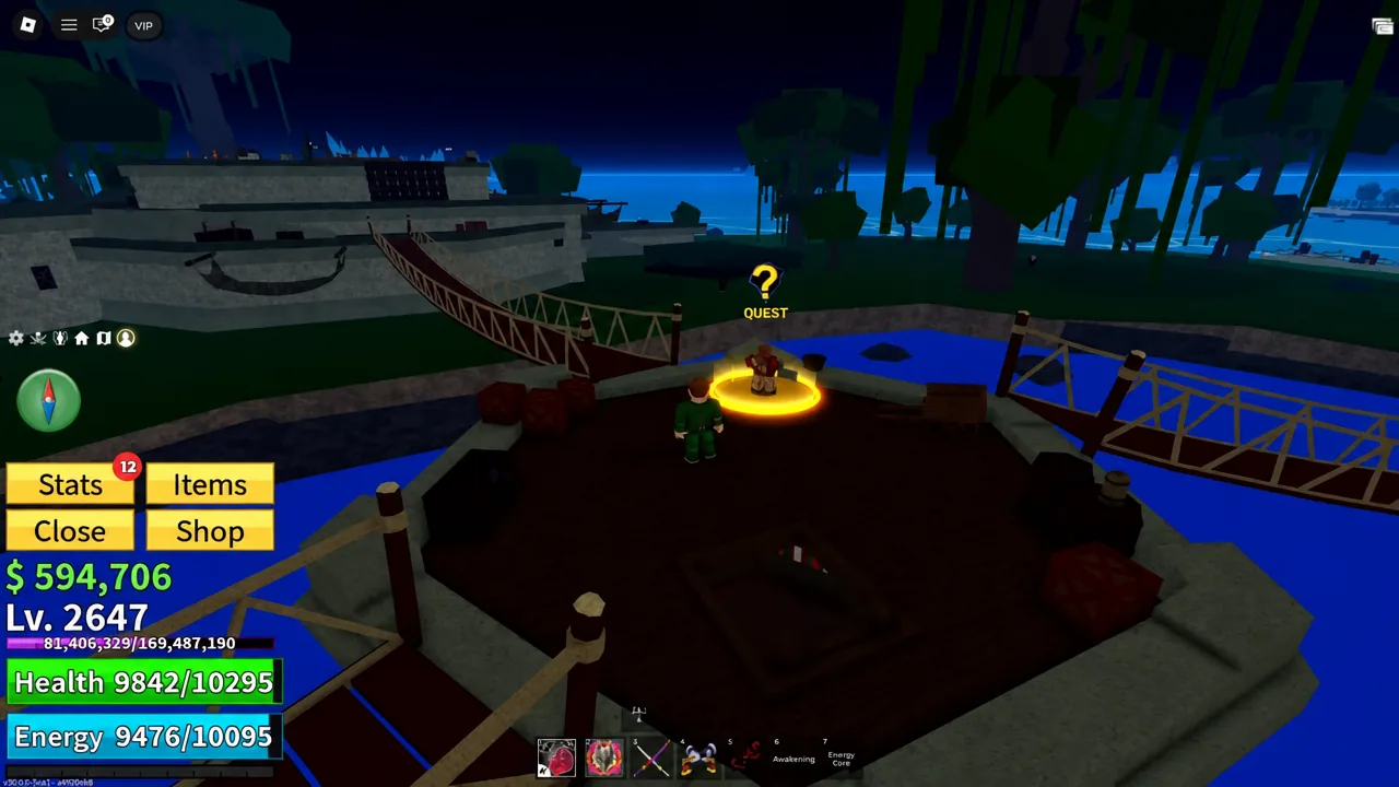 Quest giver NPC highlighted inside a glowing circle as the player returns to hand in the objective