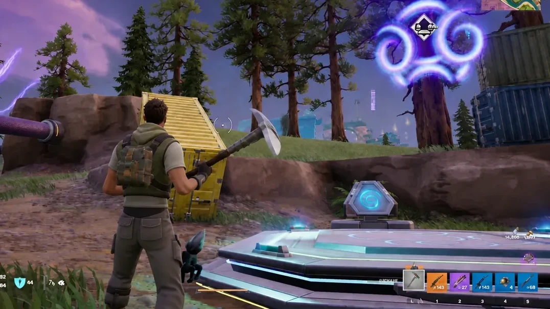 Claiming the Cheat Code Locator quest reward from the Fortnite lobby