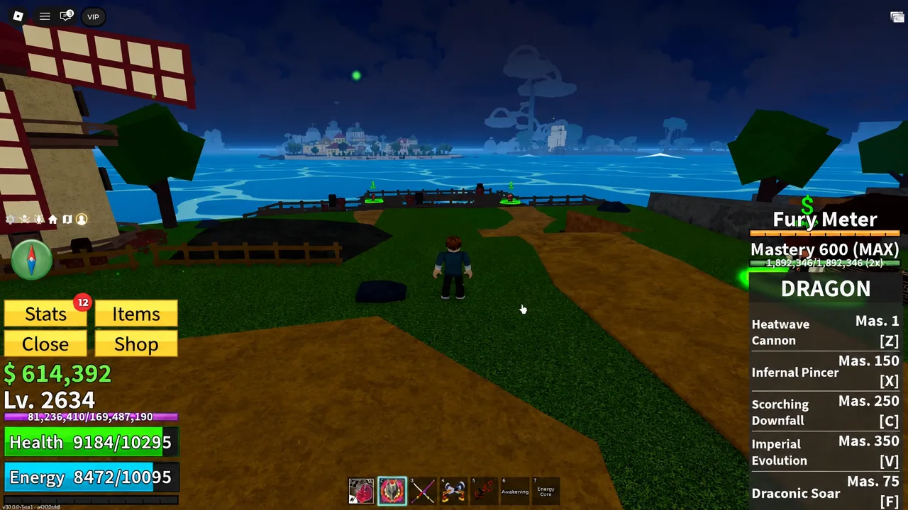 The Dragon ability panel open in-game showing its moves and mastery