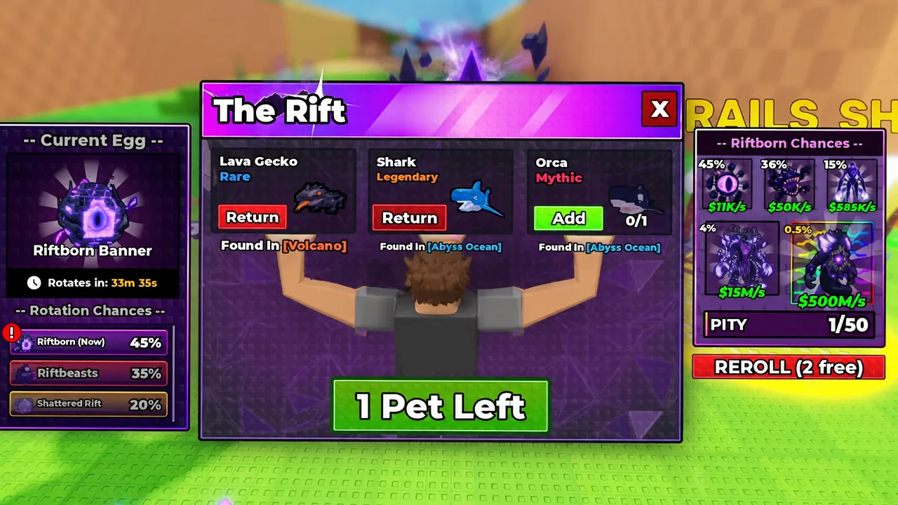Rift Machine slot showing the green Add button beside the Orca requirement