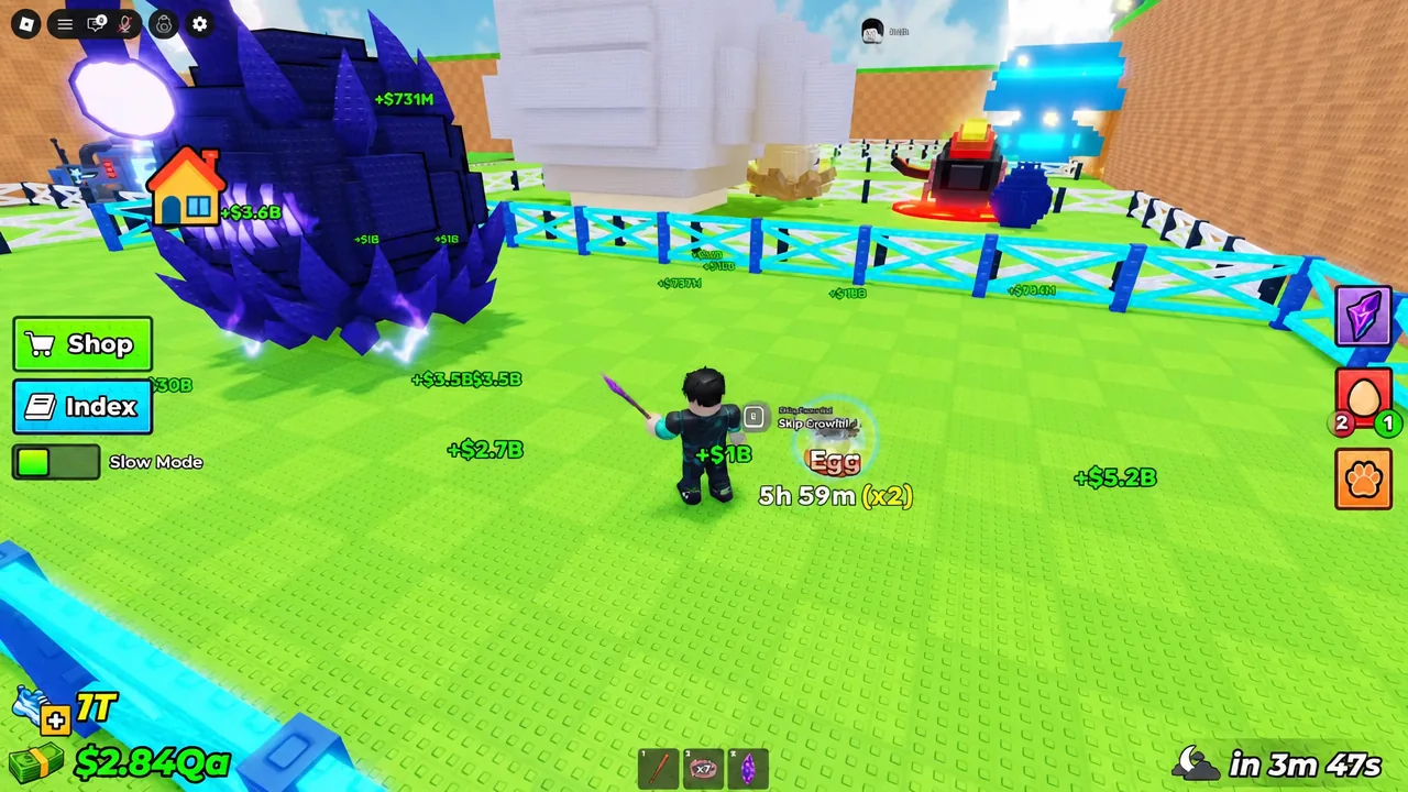 Instant Hatch purchase on a stolen Eternal egg at the player's base