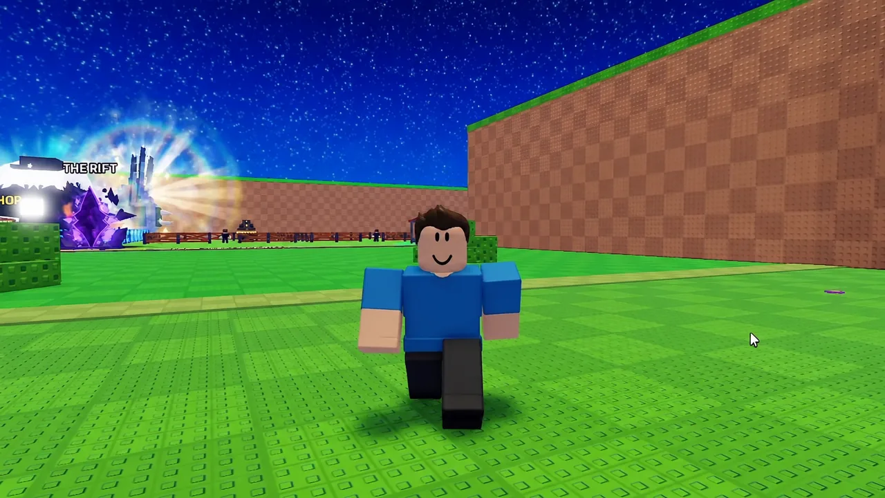 Player avatar running across the open map in Steal An Egg toward the new biome