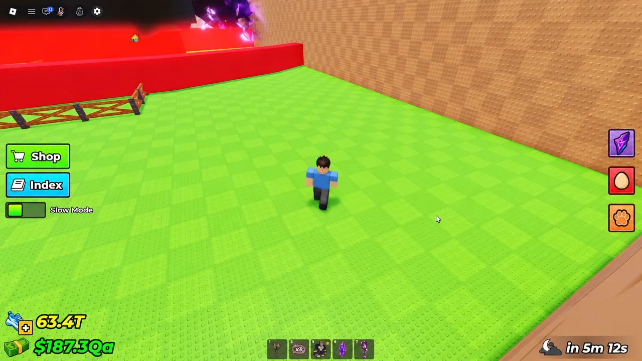 Gameplay view of the arena with the Shop button available on screen