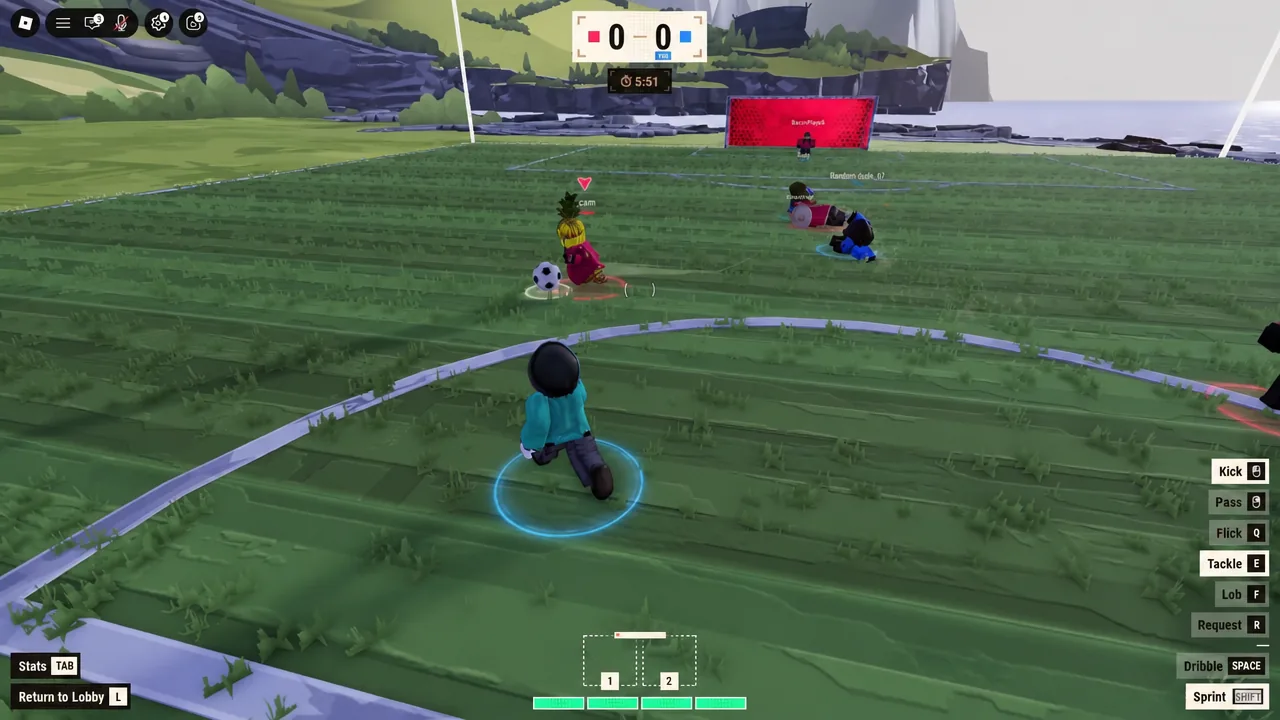 A defender sliding into an opponent running with the ball to take possession