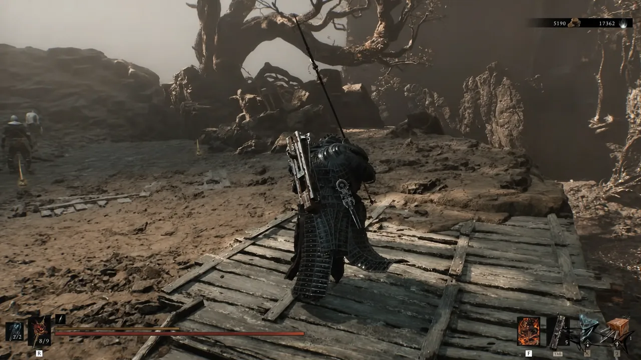 The thrown Black Needle skewers a line of enemies before returning to the player