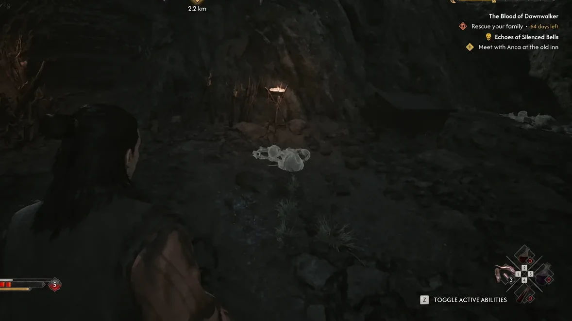 Player standing beside a glowing cluster of cave mushrooms ready to be harvested