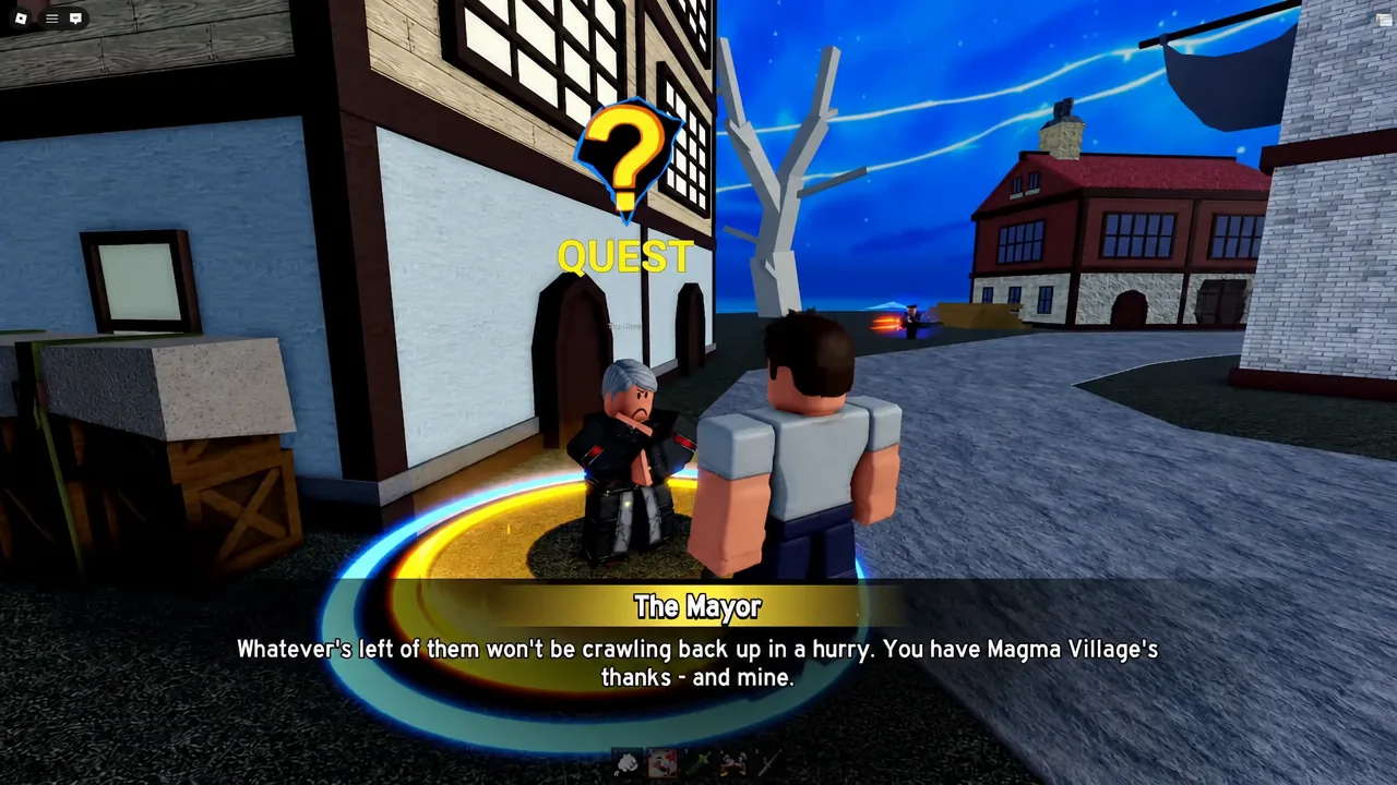 The Mayor's dialogue box thanking the player for clearing the nest