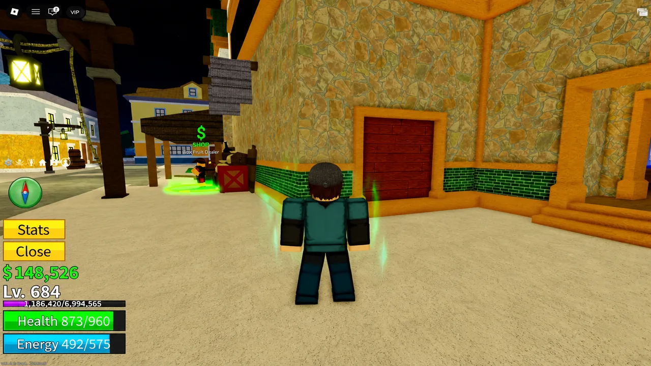 Magnet fruit firing Scrap Arsenal projectiles at an enemy in Blox Fruits