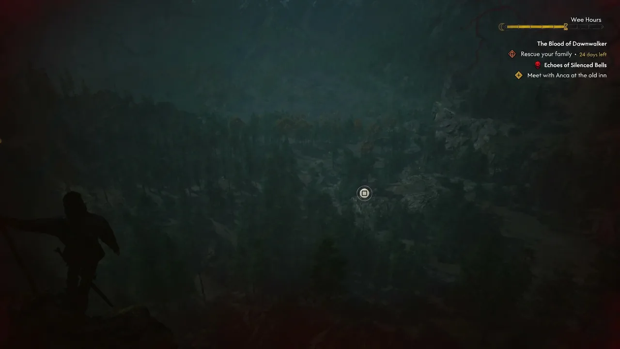 View from the top of the ruined stone tower over the Maragir Wealds at night