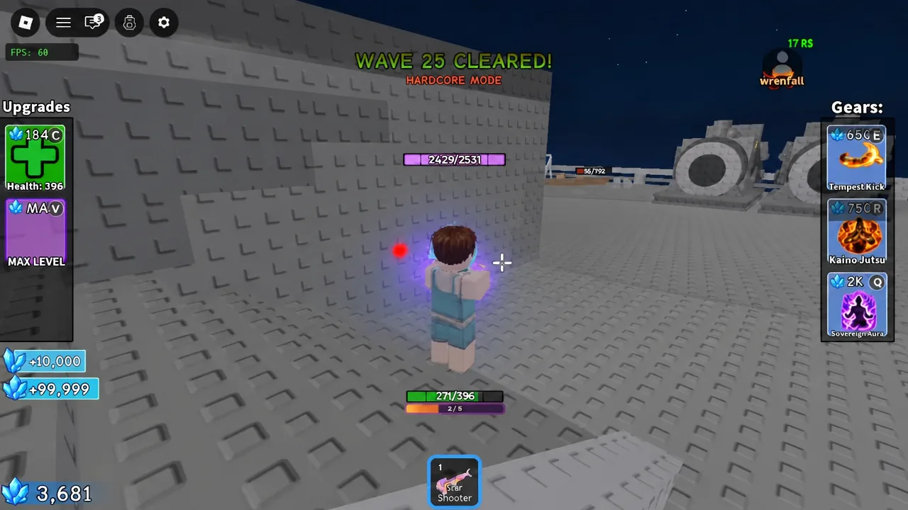 WAVE 25 CLEARED banner on screen after the Boxer boss fight ends on the helipad