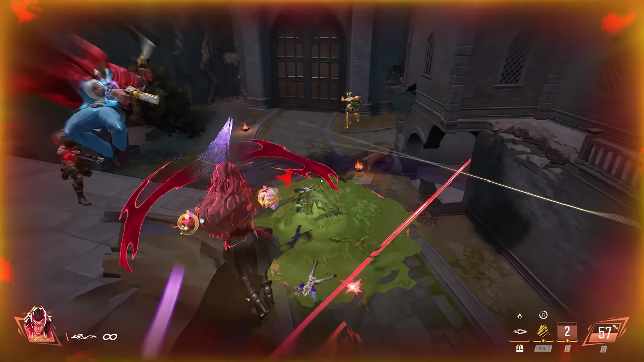 Scarlet Hex firing a red sweeping shockwave across nearby enemies in Marvel Rivals Season 10