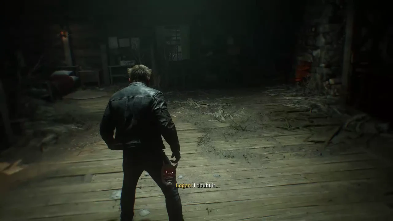Logan moving through a dim wooden interior just before the Nightmare Trial prompt appears