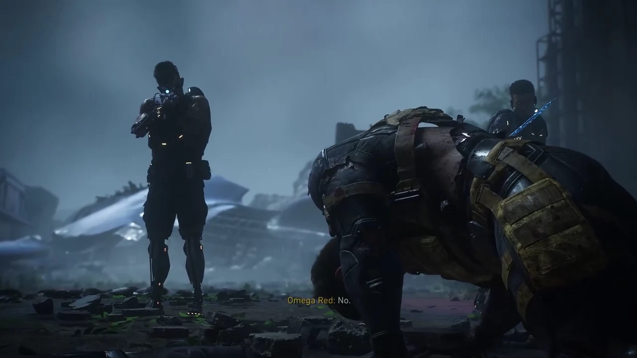 Reaver soldiers encircle Wolverine outside before Omega Red orders them to stand down