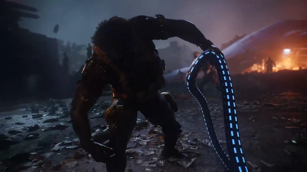 Wolverine yanks Omega Red in by a tentacle and drives his claws in during the finishing cutscene