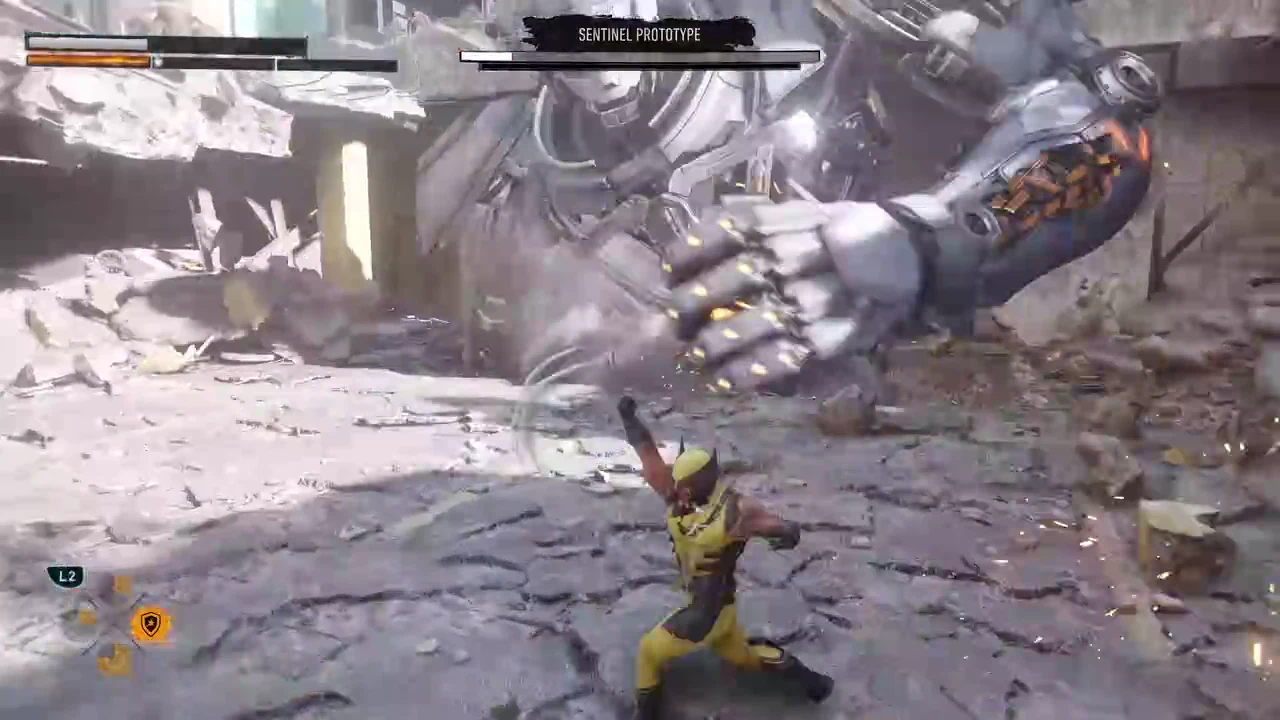 Wolverine's claws glowing blue with Rage during the final phase of the Sentinel fight