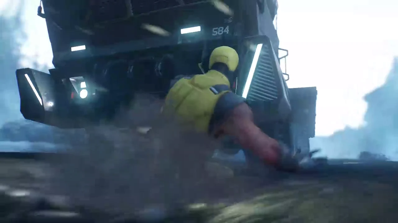 Skullbuster moving the captured mutants, including Leech.