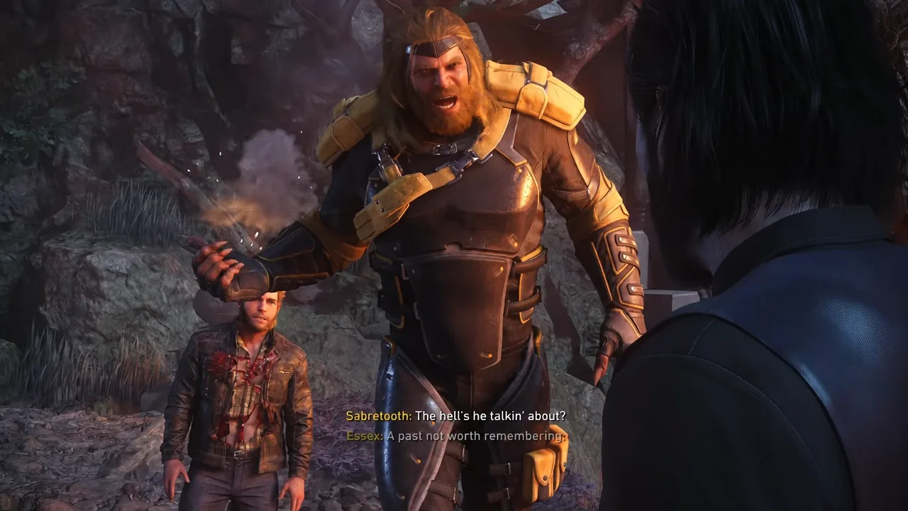Sabretooth turns on Essex during the post-fight cutscene as subtitles appear on screen