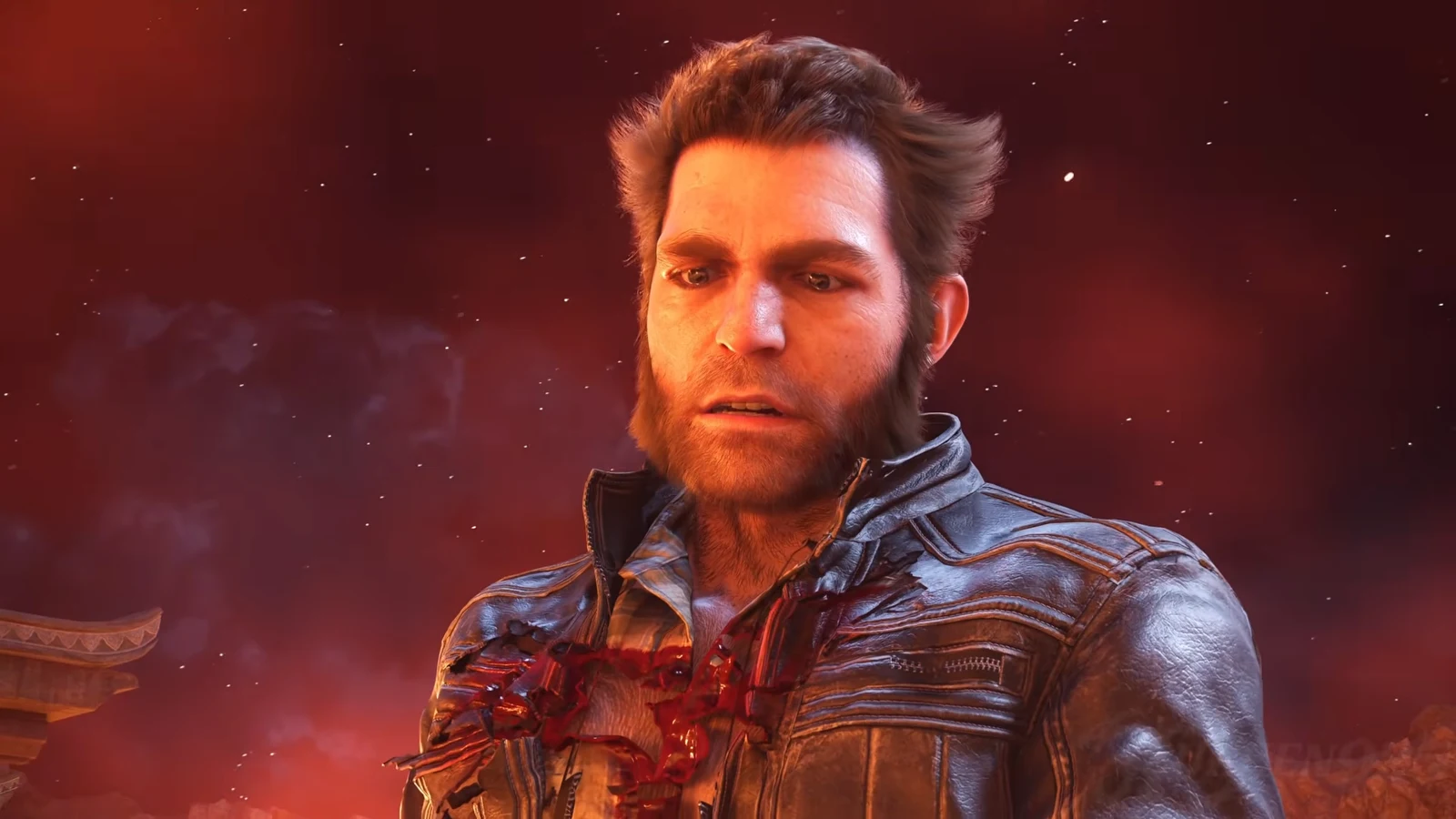Logan forces the metal sarcophagus toward the lava as the cavern begins collapsing