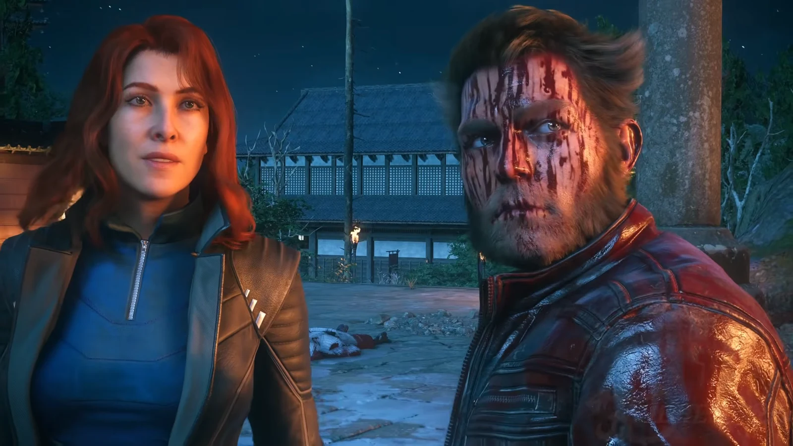 Deathstrike extends her claws in front of Logan and Jean Grey before the Hand ninjas arrive