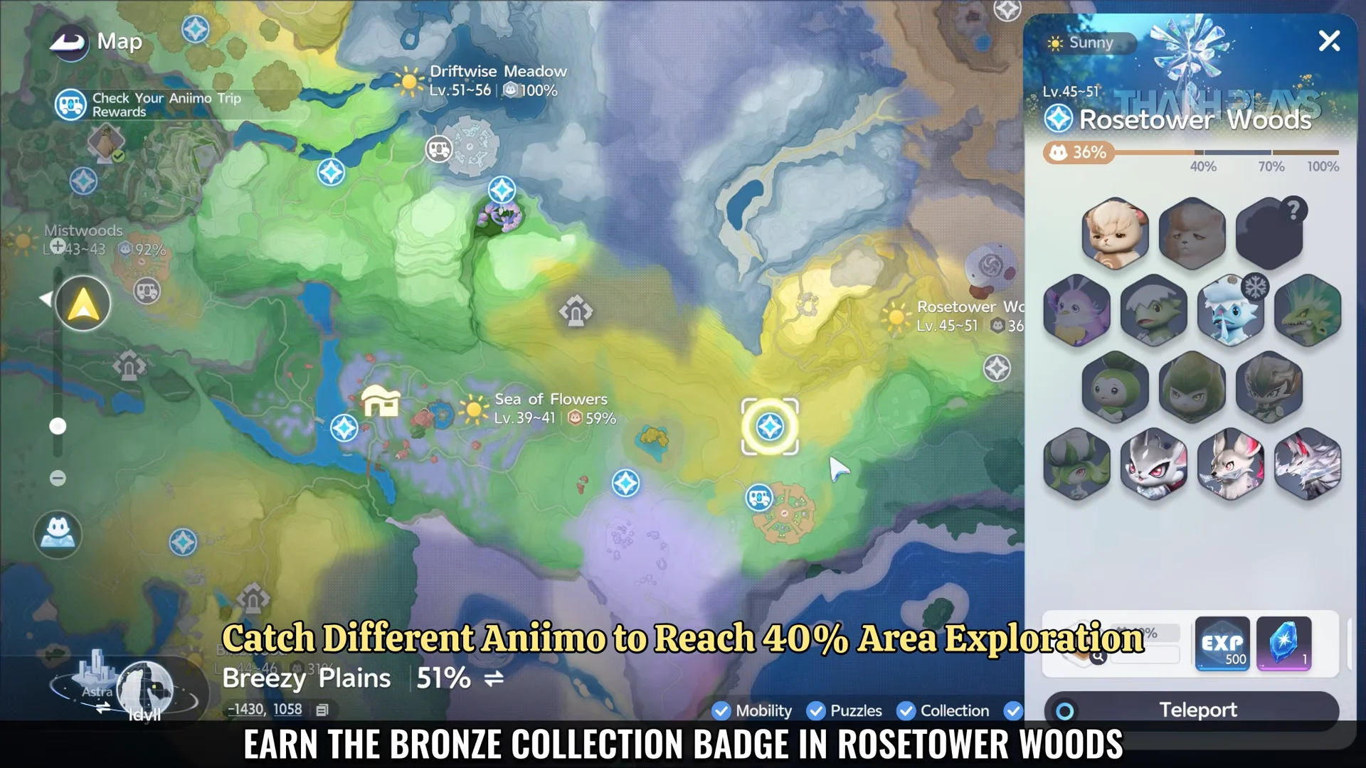Rosetower Woods map exploration