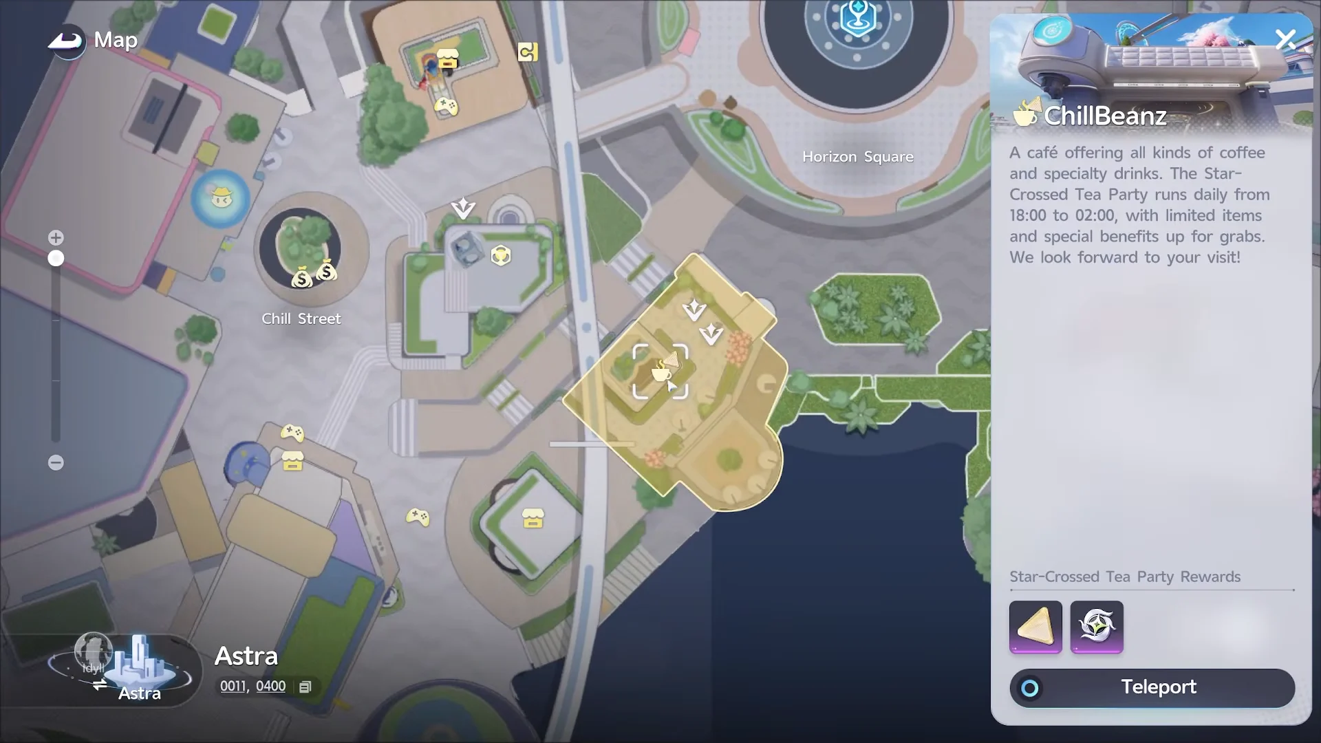Teleporting to event