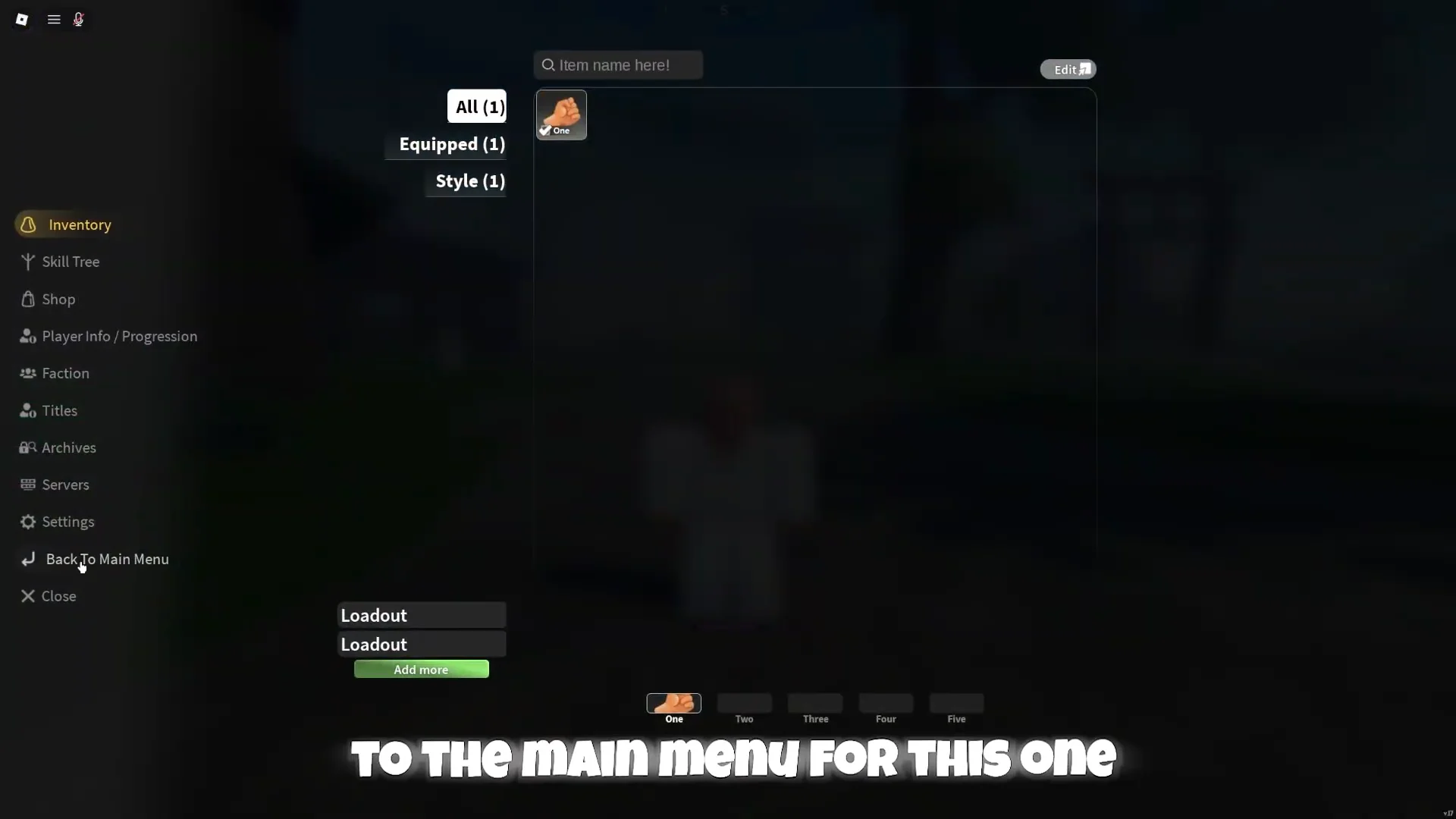 Returning to Main Menu