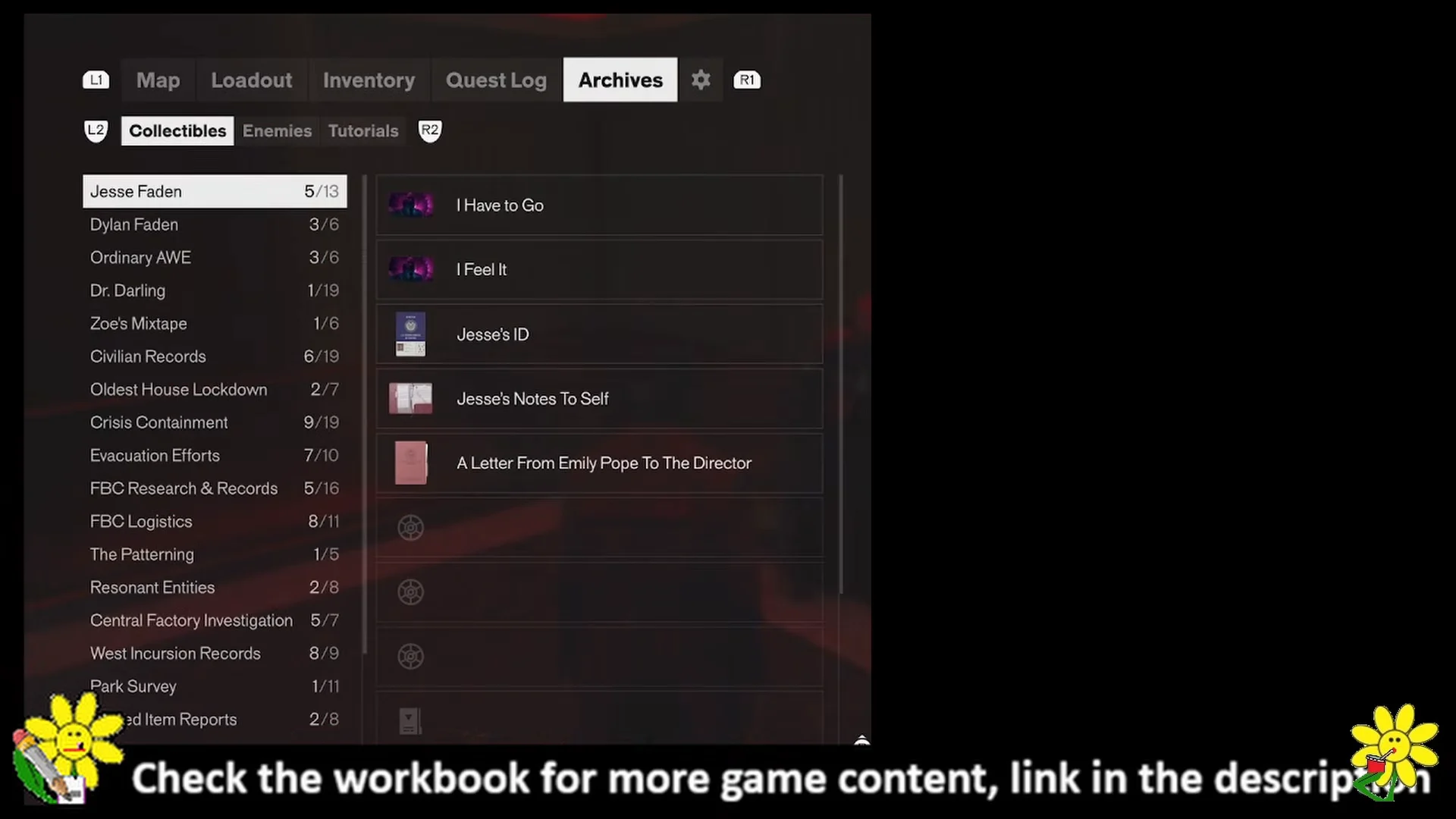 Archives menu