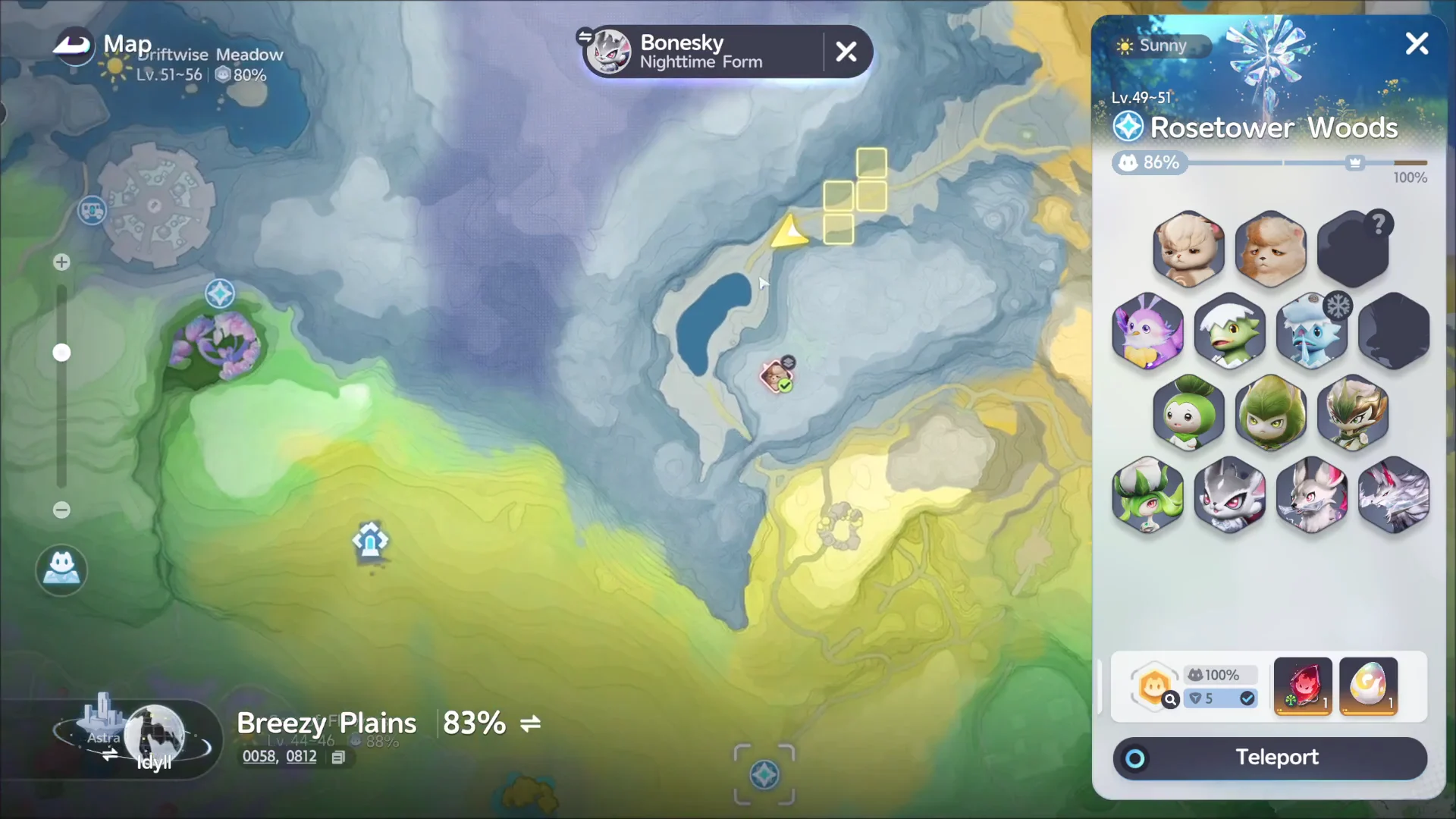 Map Route from Rosetower Woods