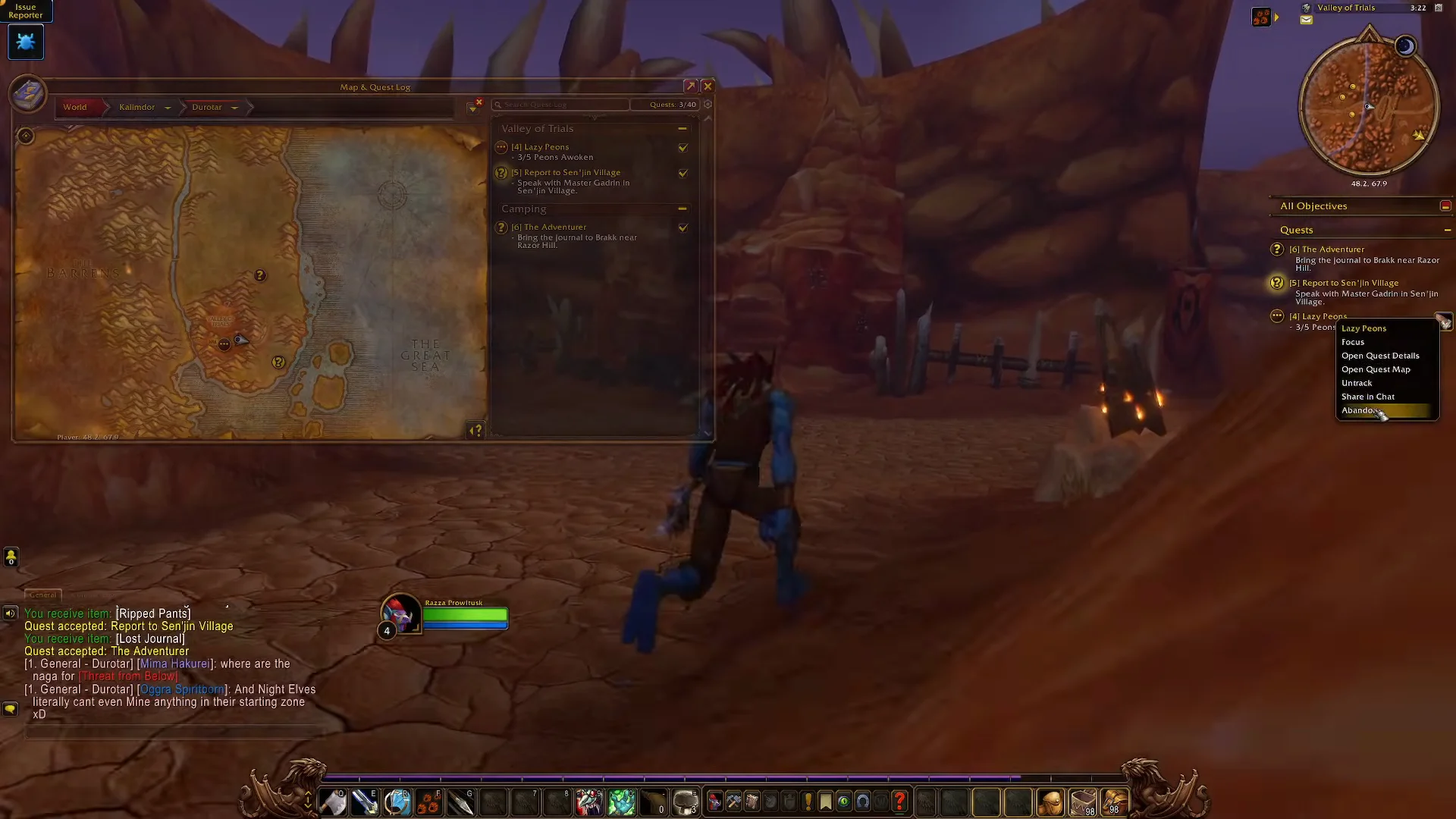 Abandoning extra quest