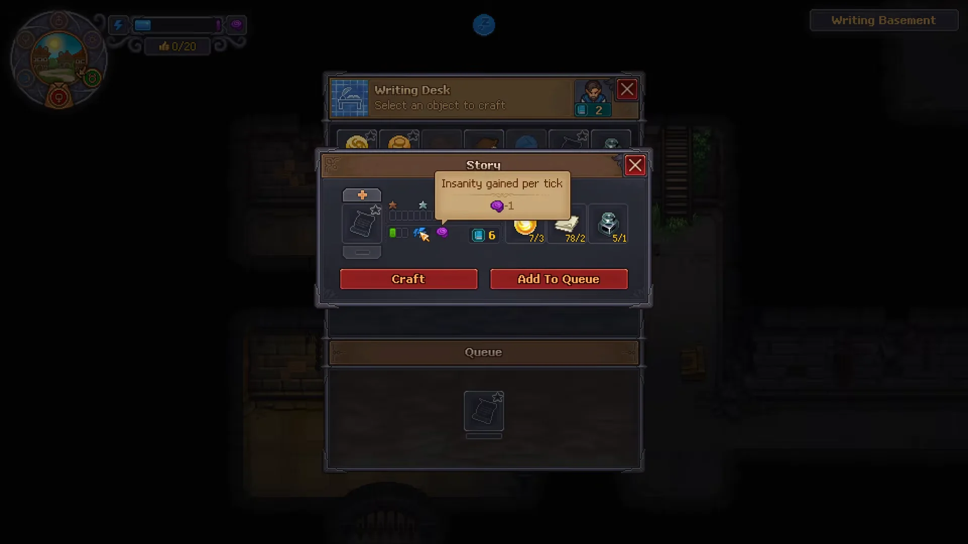 Story Recipe & Insanity Requirement