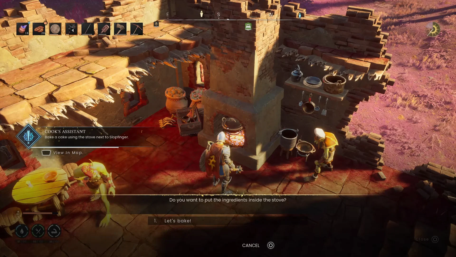Cooking Assistant Quest Turn-in