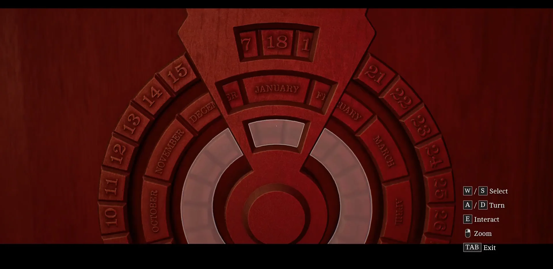 Calendar door lock puzzle