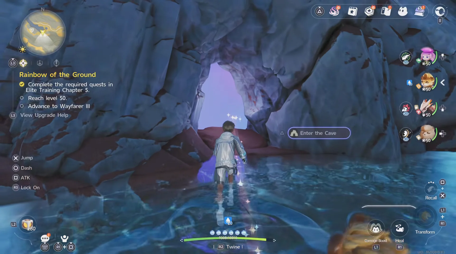Entering the cave