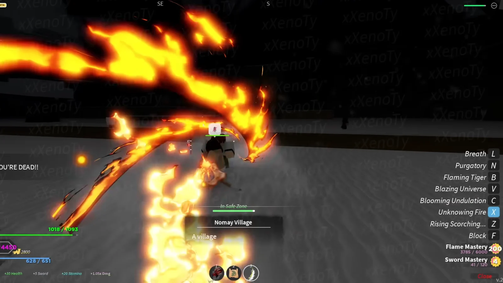 Flame Breathing Move: Unknowing Fire