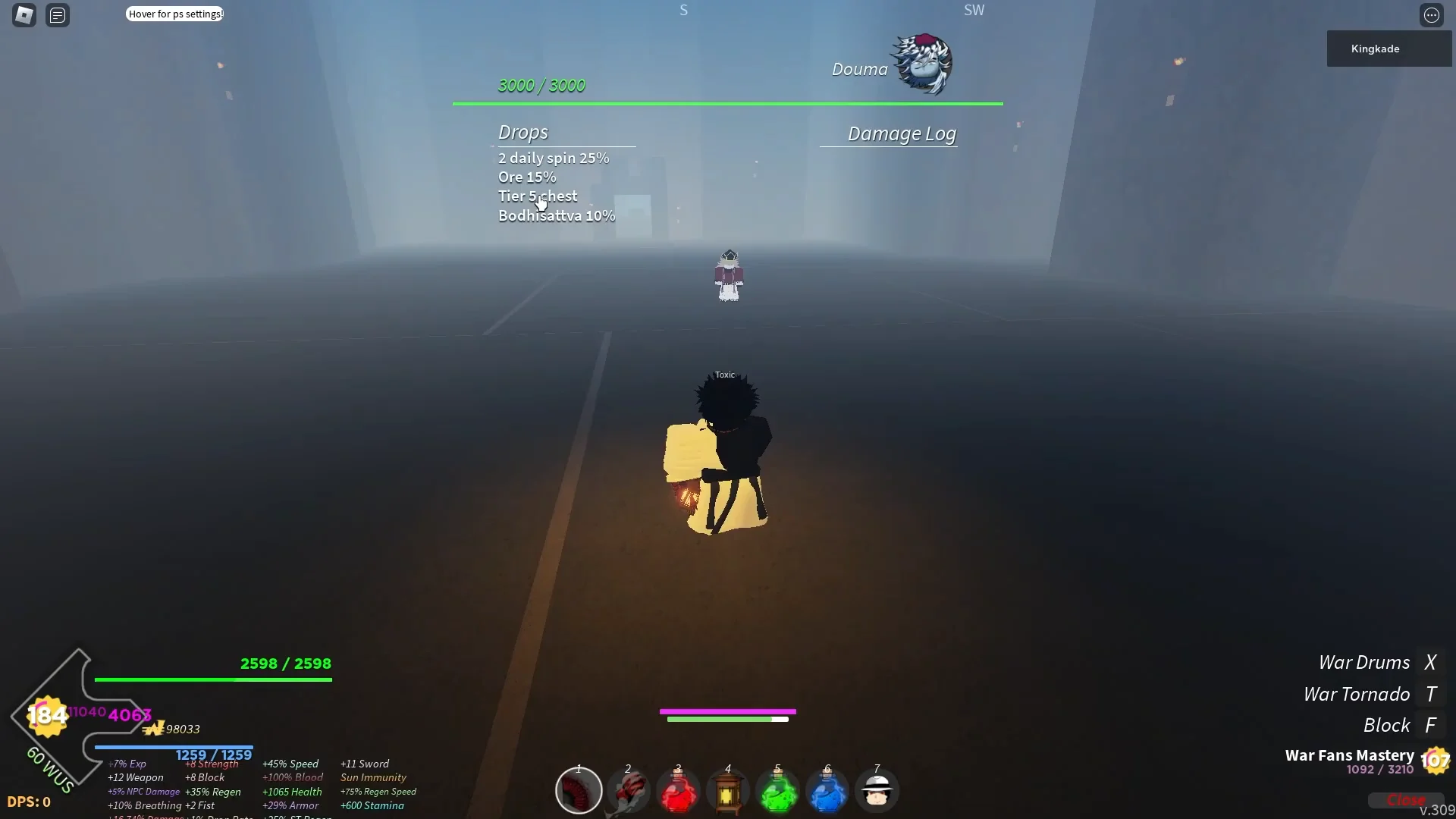 Douma boss stats and combat