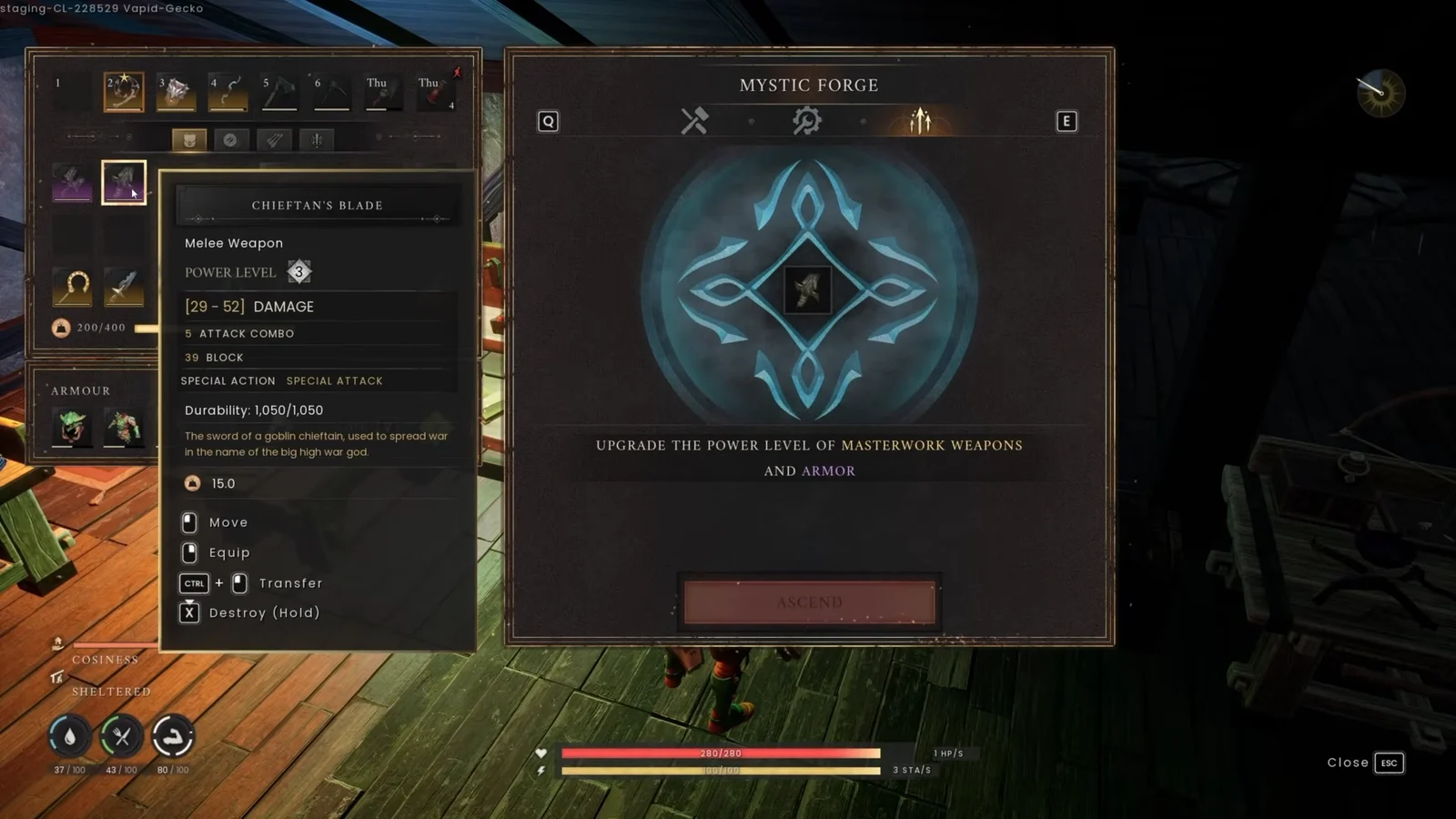 Upgrading Chieftan's Blade