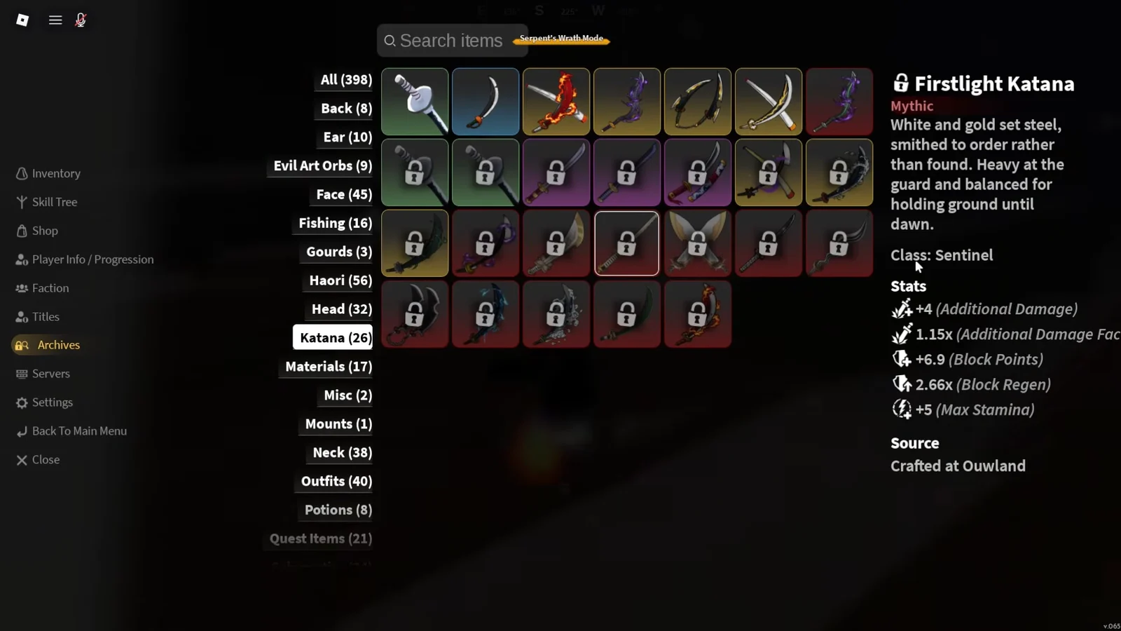 Katana Stat Comparison