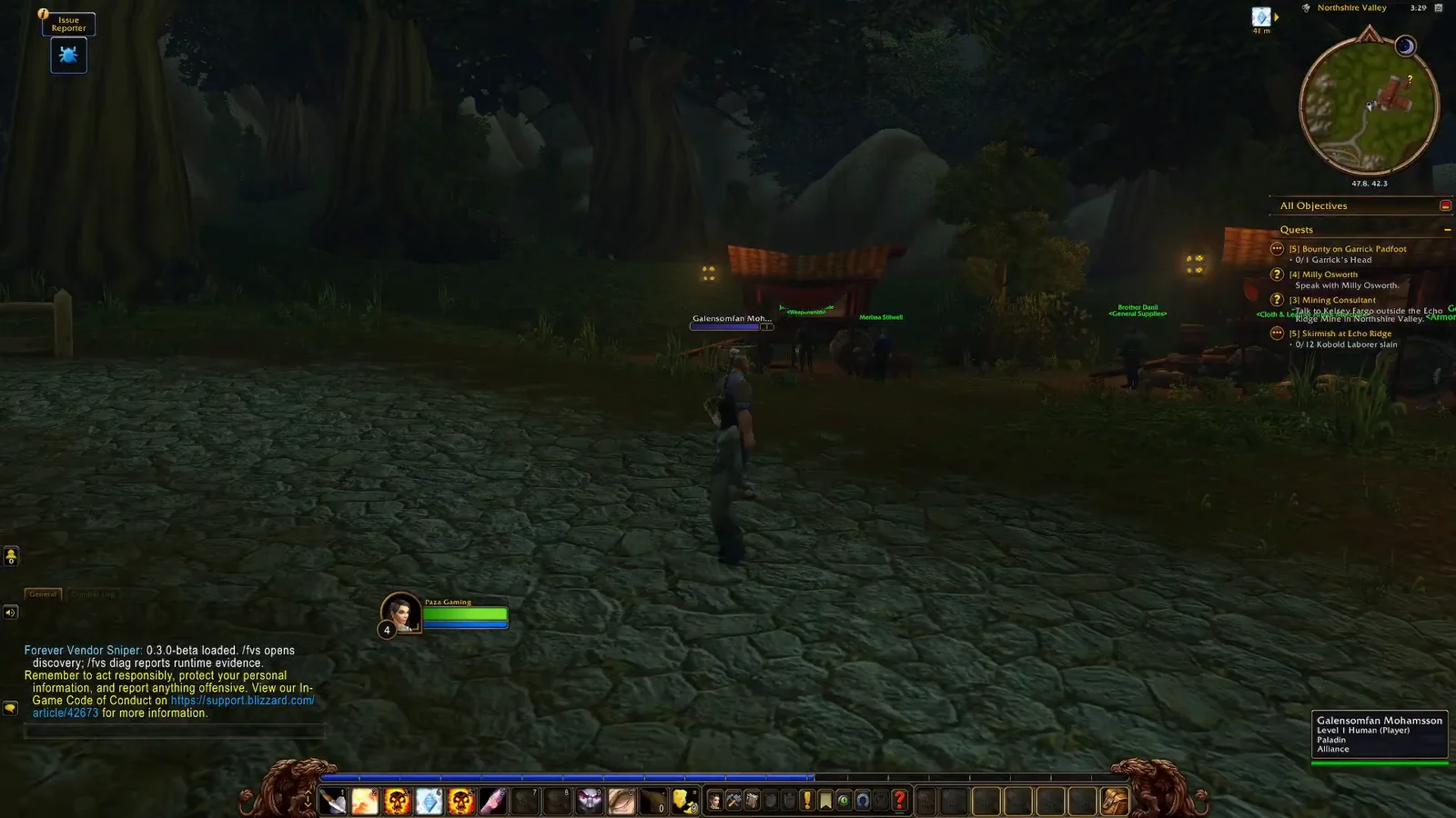 Navigating behind Northshire Abbey