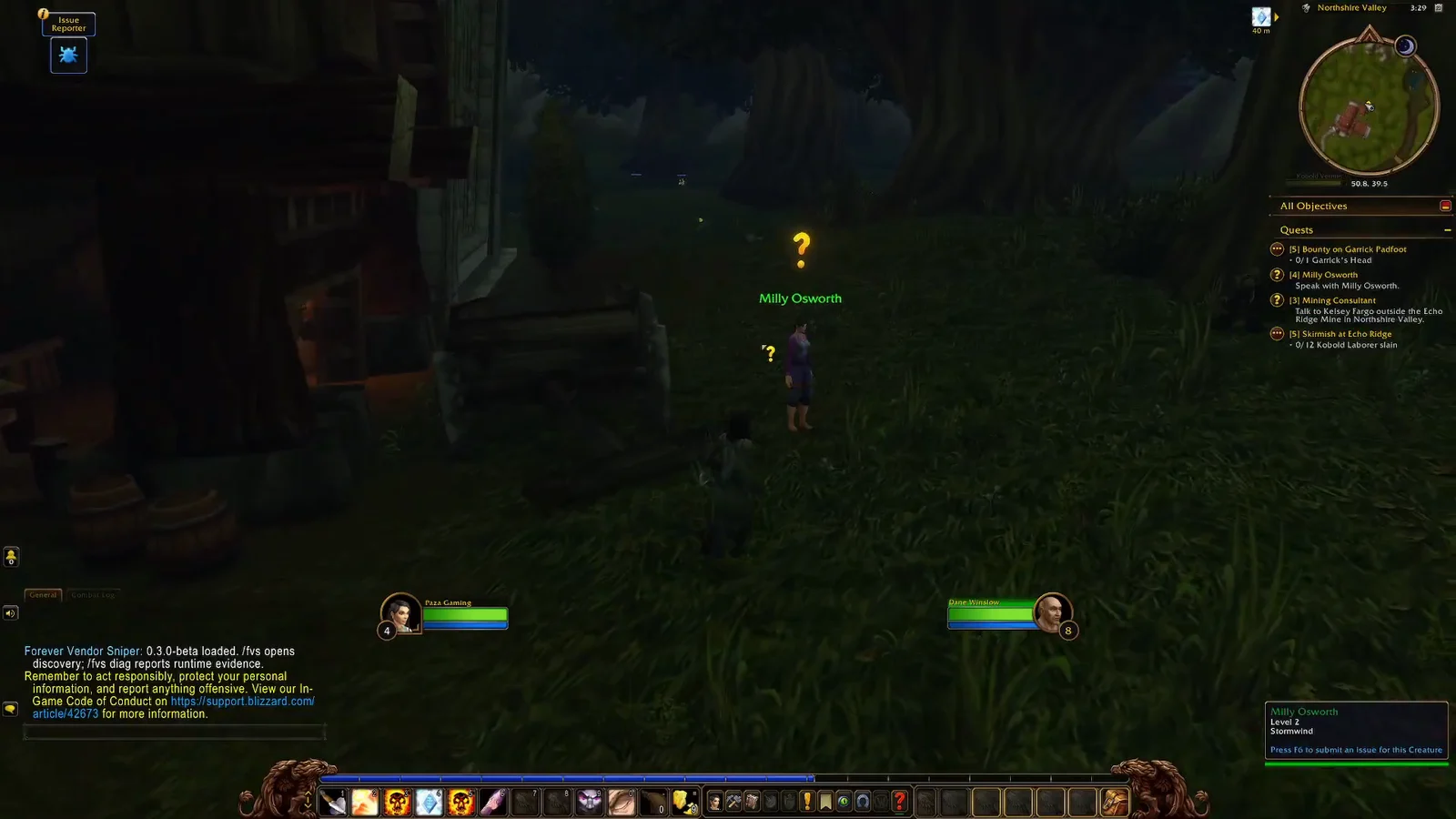 Completing the quest with Milly Osworth