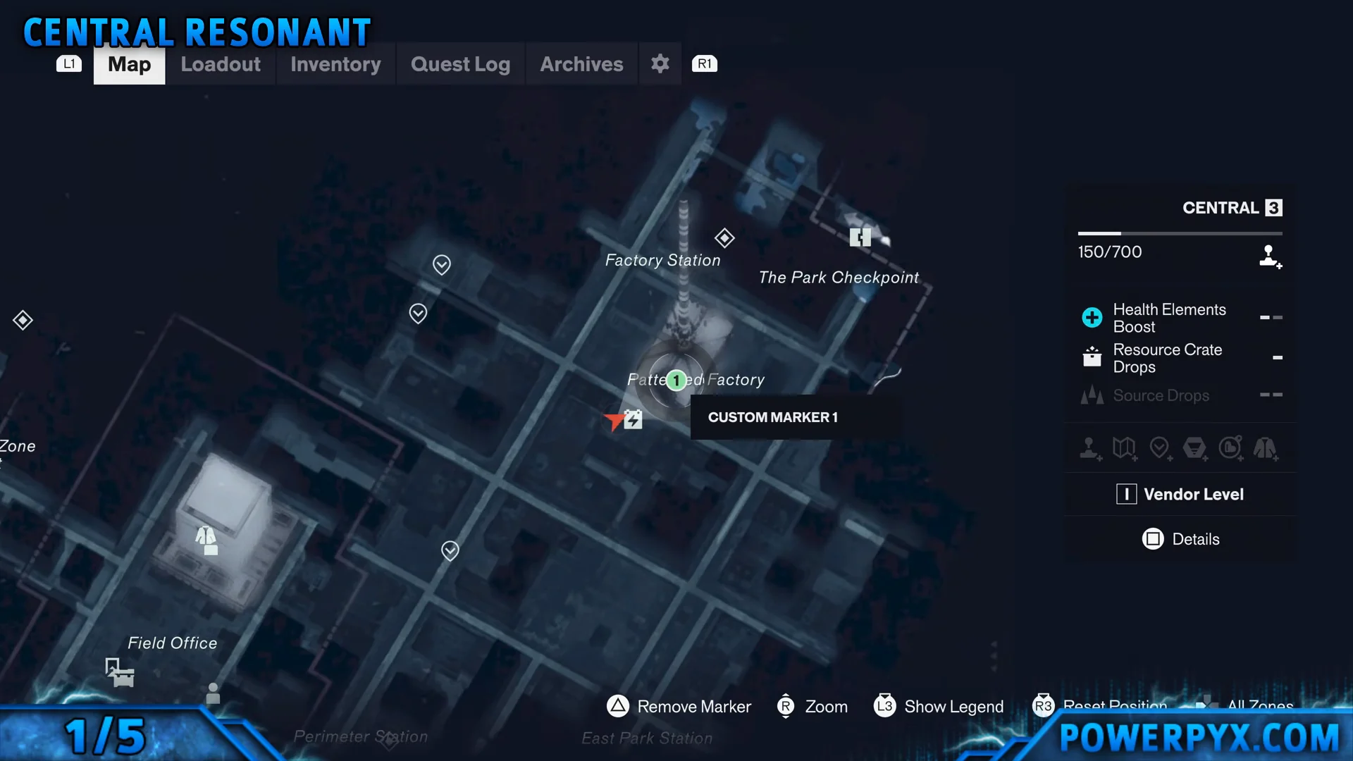 Central Resonant Map Location