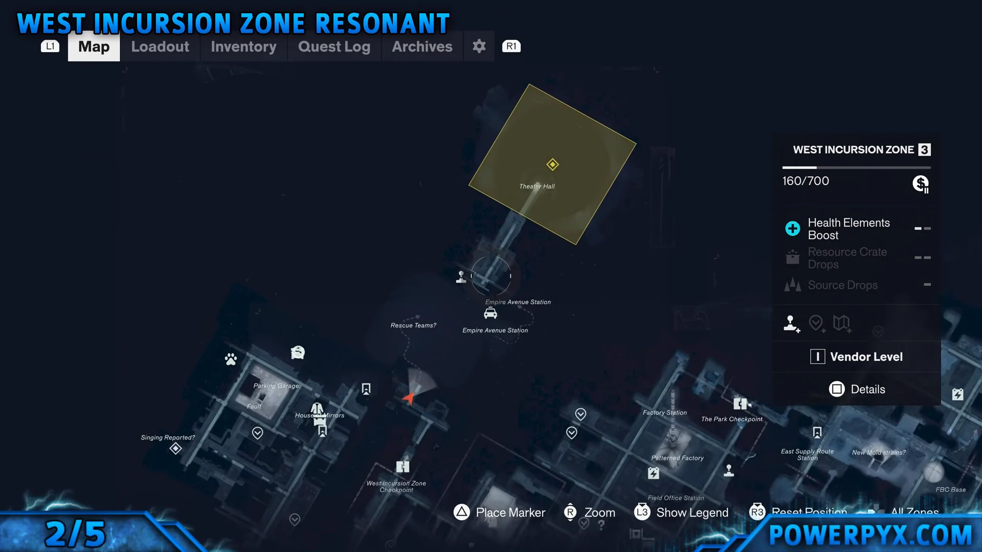 West Incursion Zone Resonant Map