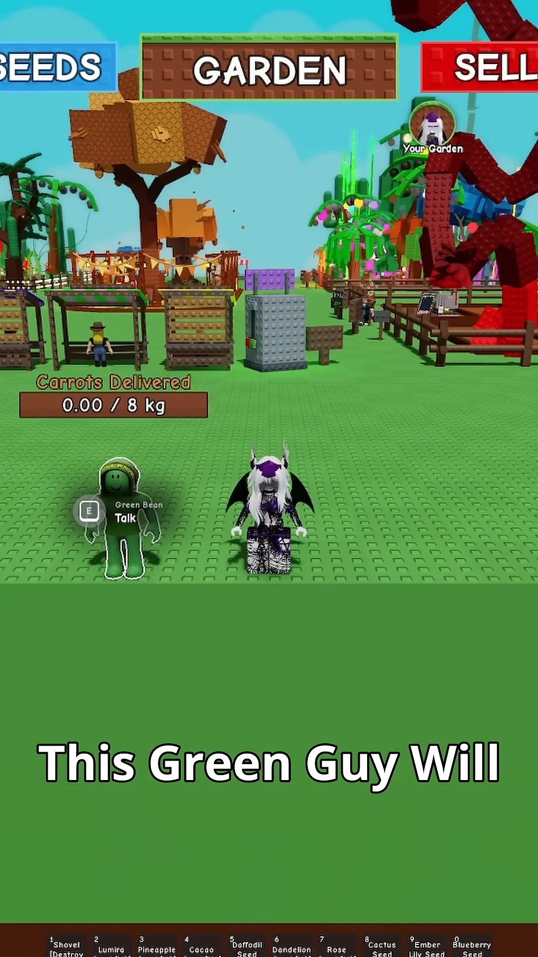 Talking to Green Bean NPC