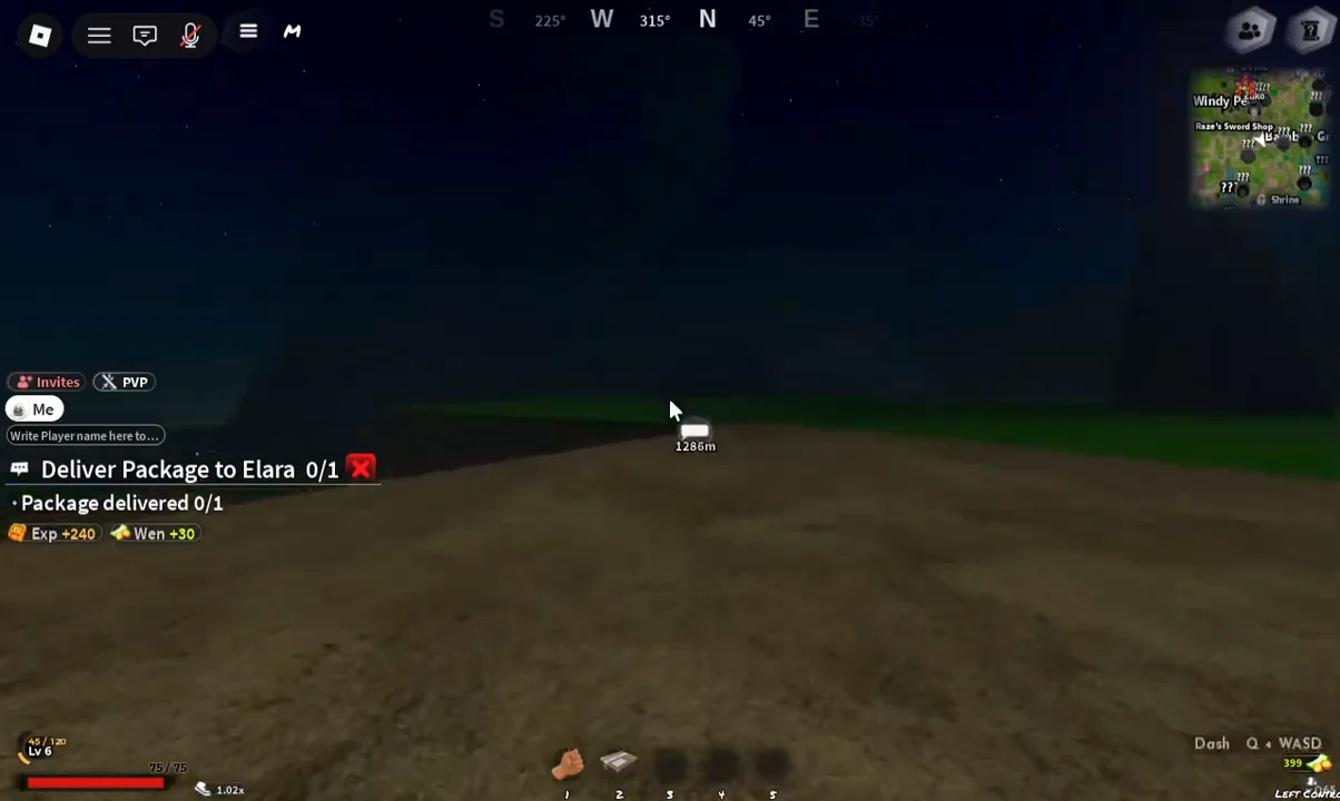 Traveling Toward the Quest Marker