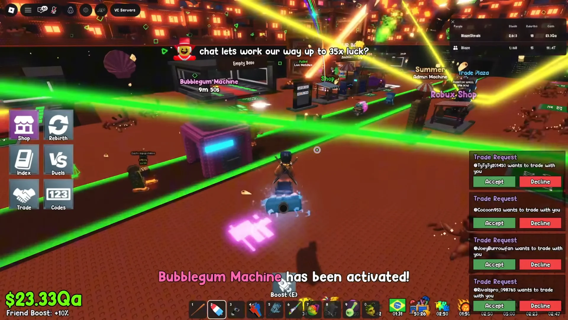 Stacking traits in the bubblegum machine