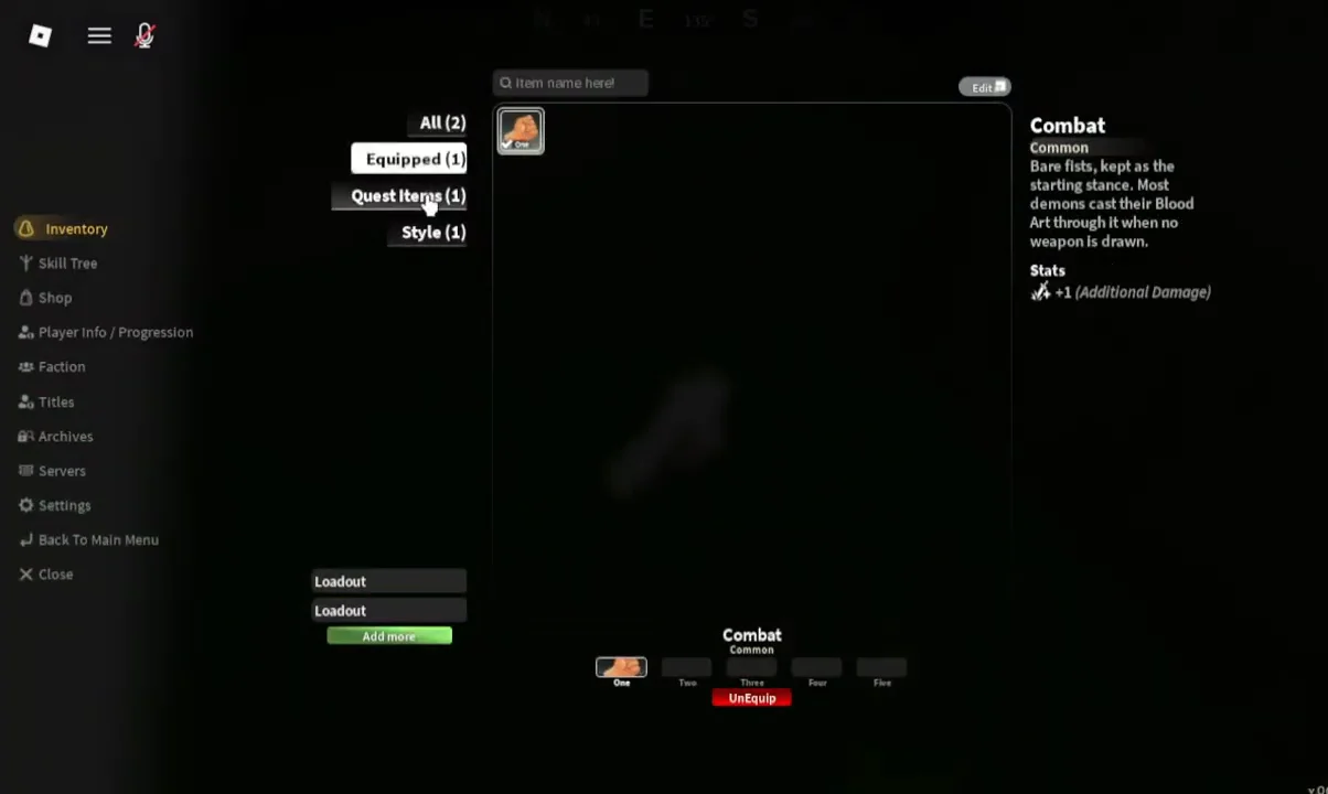 Opening Menu