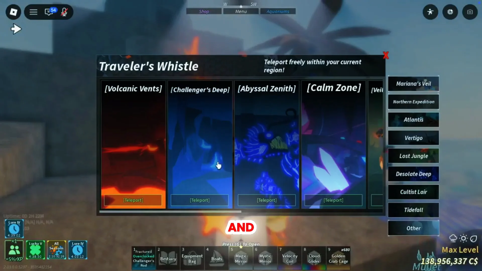 Teleporting to Challenger's Deep