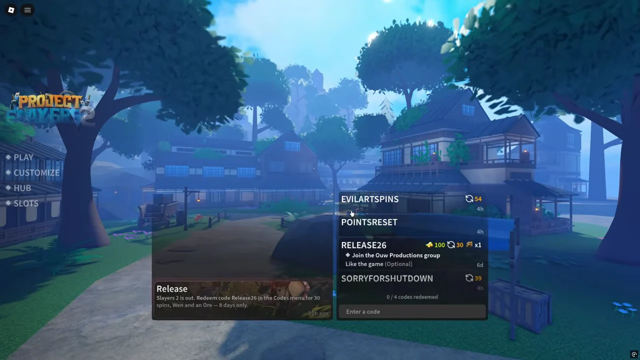 Main Menu