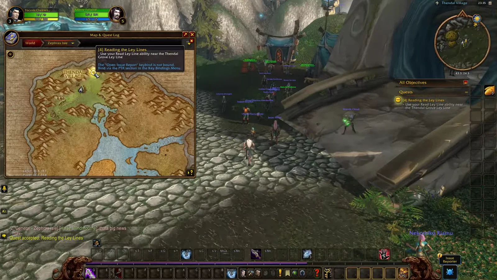 Checking map and quest log
